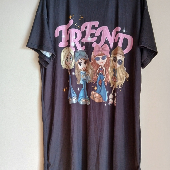 NWOT Shein Black Trend Sleep Shirt Size 1XL - Picture 2 of 10